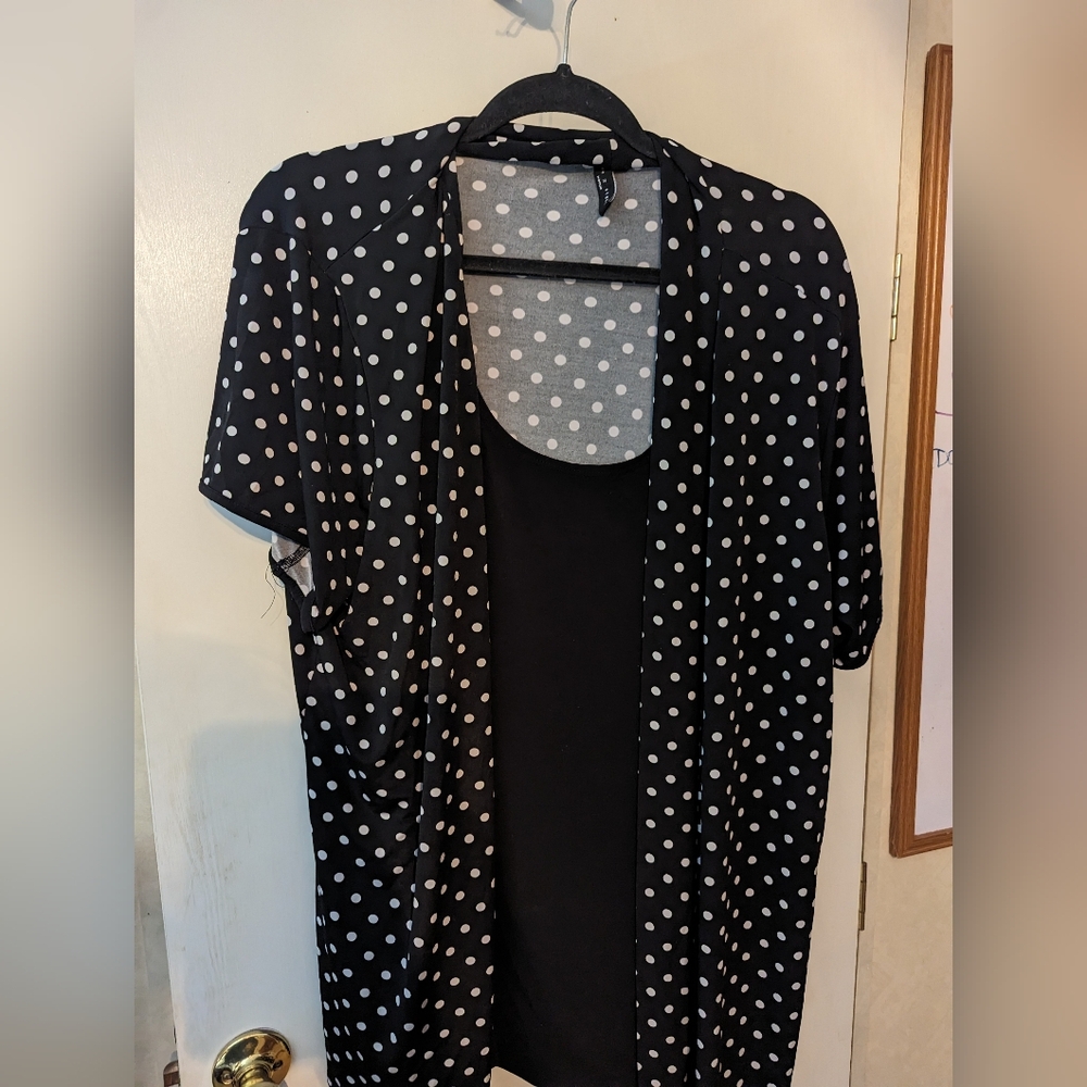 Zero to Eight Polka Dot Multilayer Blouse 3X
